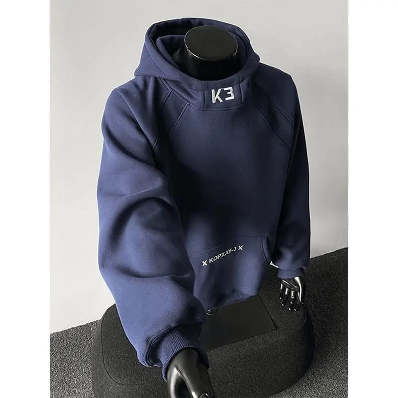Buzo con Capucha de Hombre a la Moda Otoño 2025, Bordado, Cuello Alto, Manga Larga, Versátil Casual.